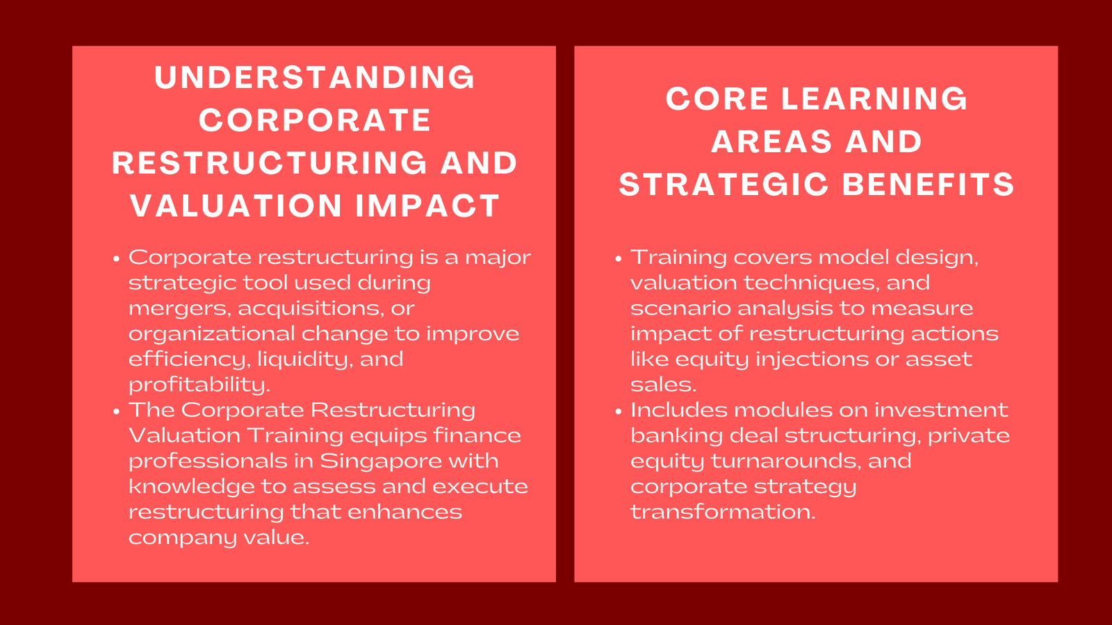 Corporate Restructuring and Its Effect on Company Valuation Professional Training