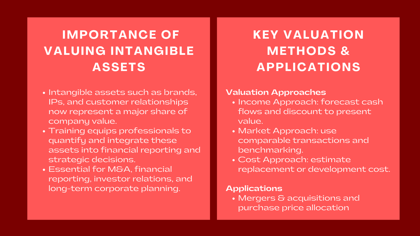 Valuing Intangible Assets Brands IPs and Customer Relationships Training